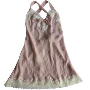 Adore‎ Me Burnished Lilac Lace Babydoll Chemise Slip Dress Y2K Coquette Medium